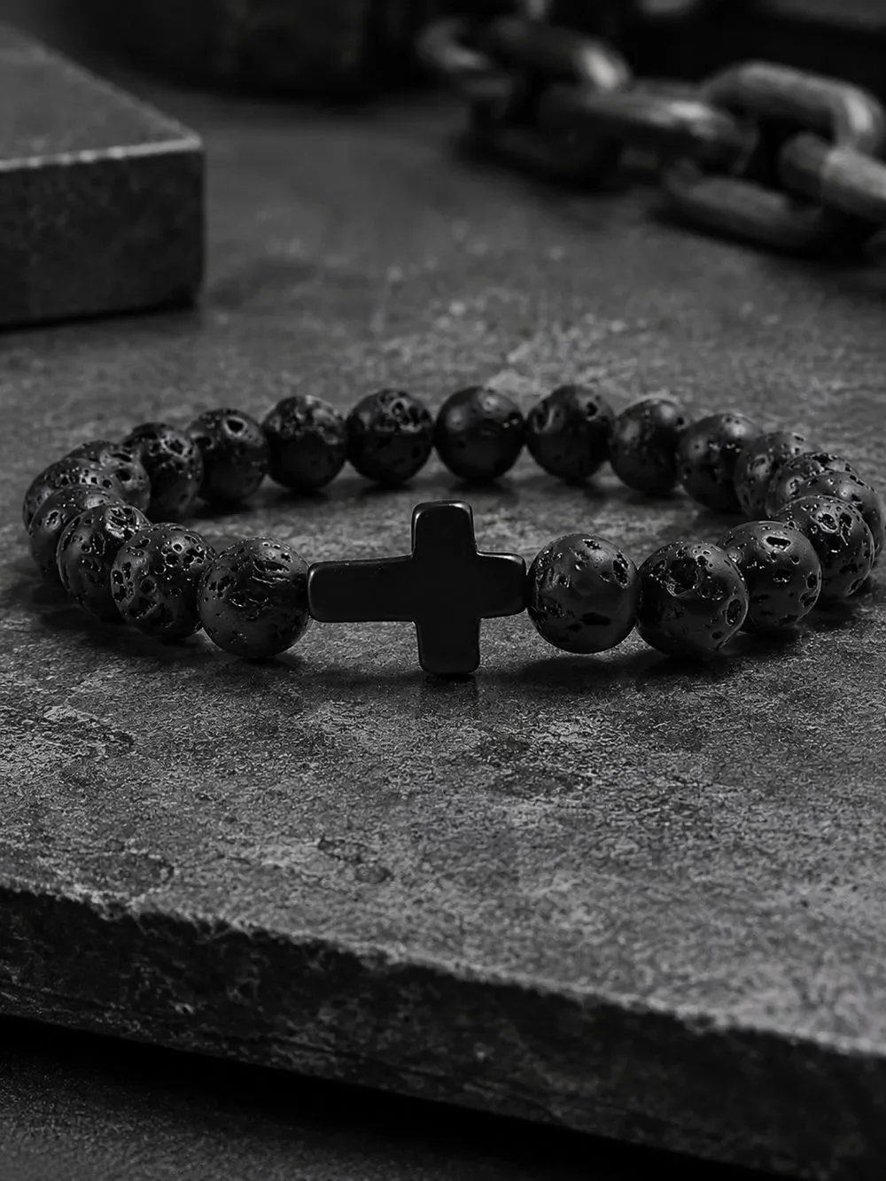 Matte Black Lava Stone Bracelet